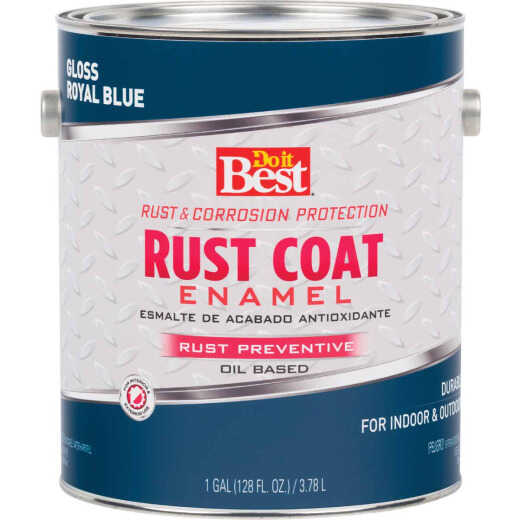 Do it Best Rust Coat Oil-Based Gloss Enamel, Royal Blue, 1 Gal.
