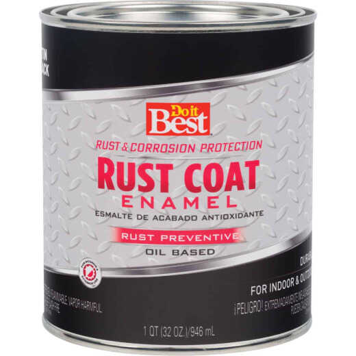 Do it Best Rust Coat Oil-Based Satin Enamel, Black, 1 Qt.
